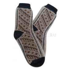 Шерстяные носки, мужские  "Орнамент" Шерсть 100% (Россия)